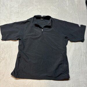 Vintage Adidas Shirt Mens XL Black Windbreaker 1/4 Zip Climaproof Wind‎ Golf
